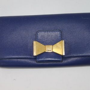 Chloe Bifold Blue Bow Wallet